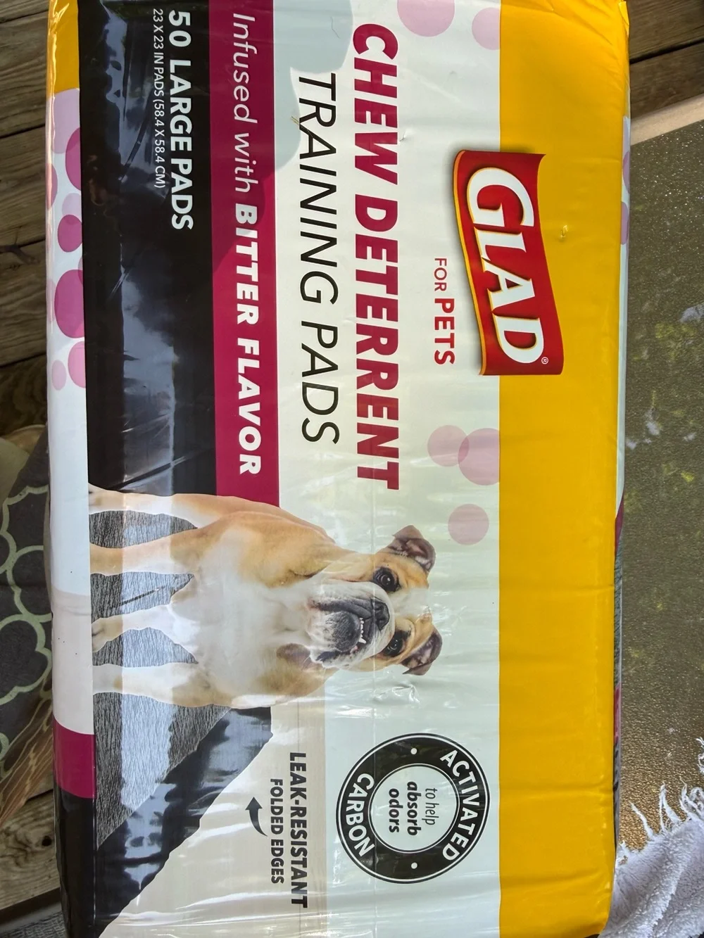 Chew Deterrent Training Pads - Bitter Flavor, Large, GLAD for Pets
